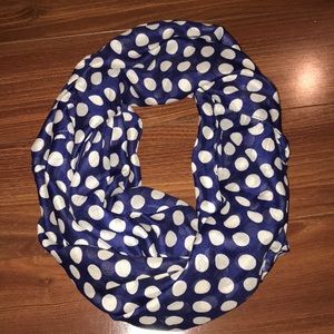 Charming Charlie Infinity Scarf- Blue and White